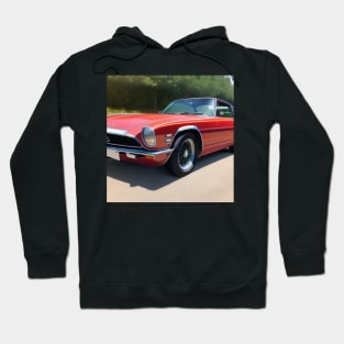 Vintage 80s Classic Red Car Hoodie